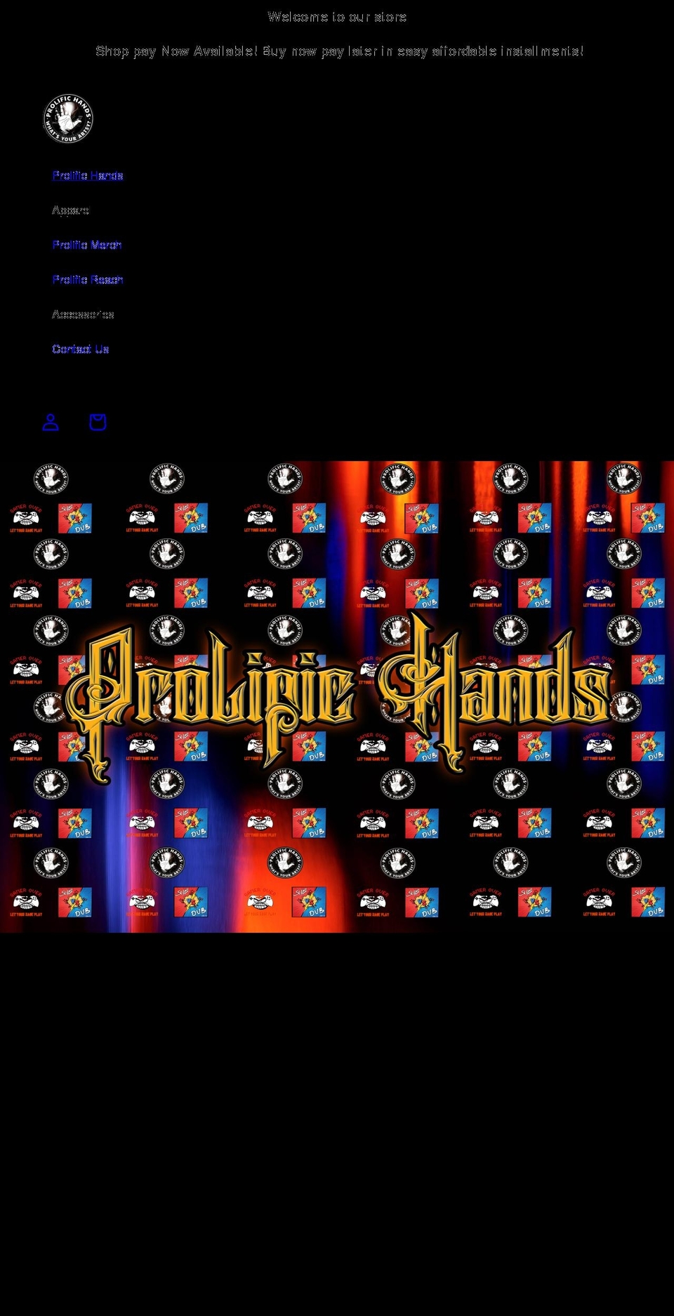prolifichands.com shopify website screenshot