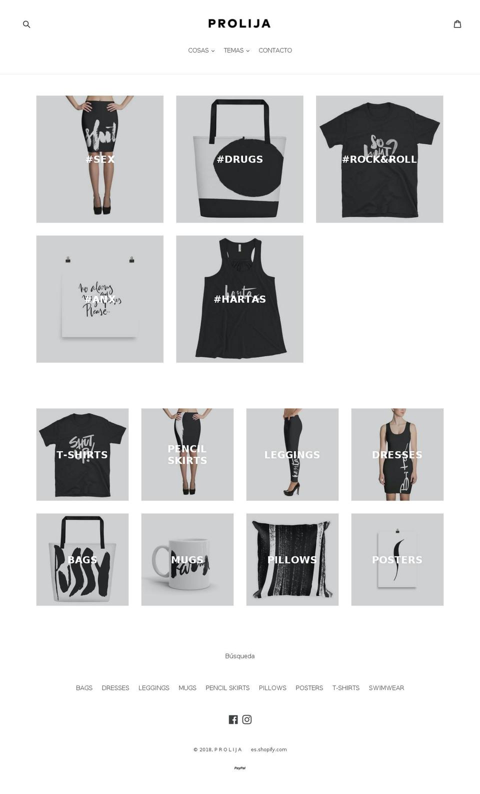 prolija.com — Shopify storefront screenshot