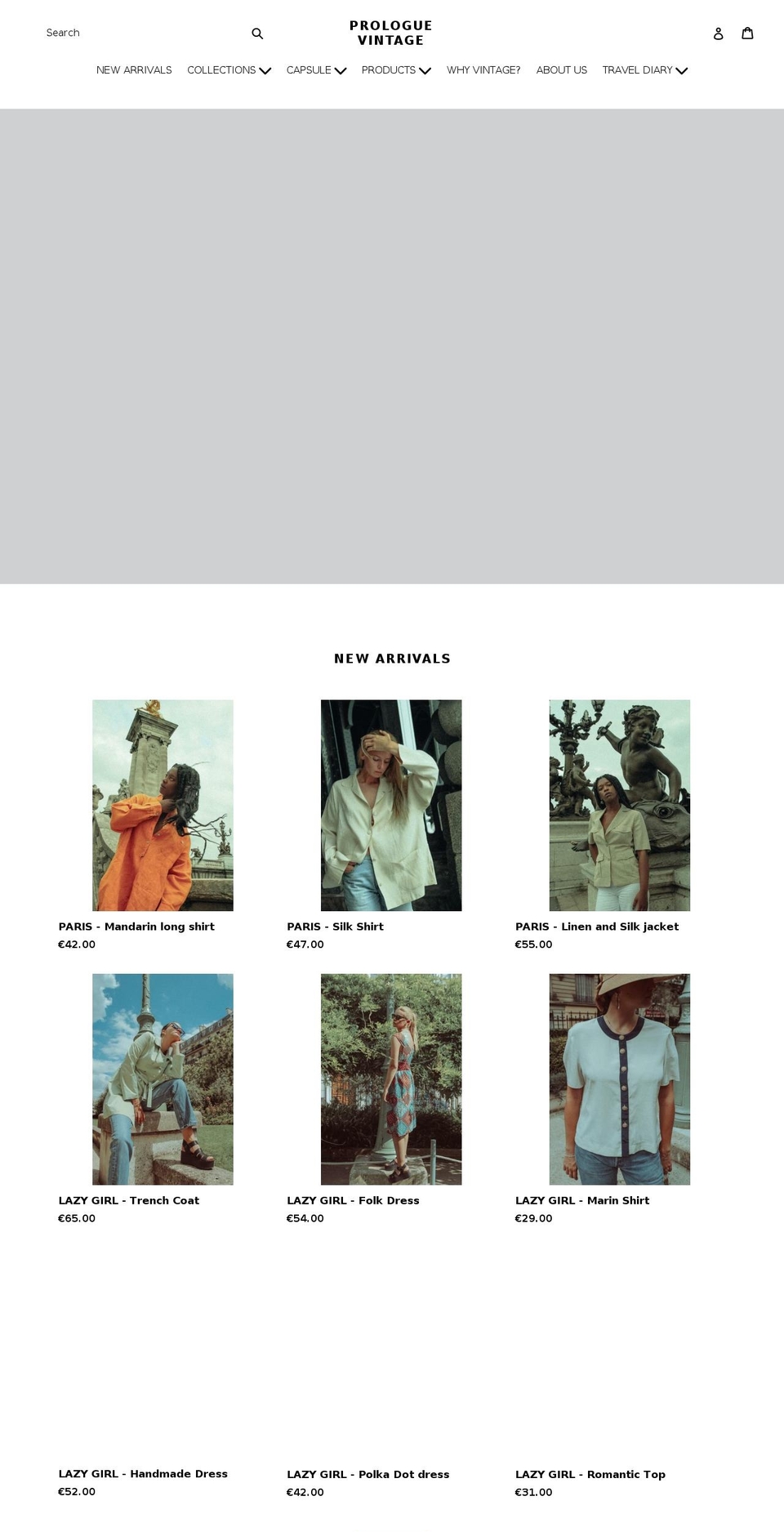 prologuevintage.com — Shopify storefront screenshot