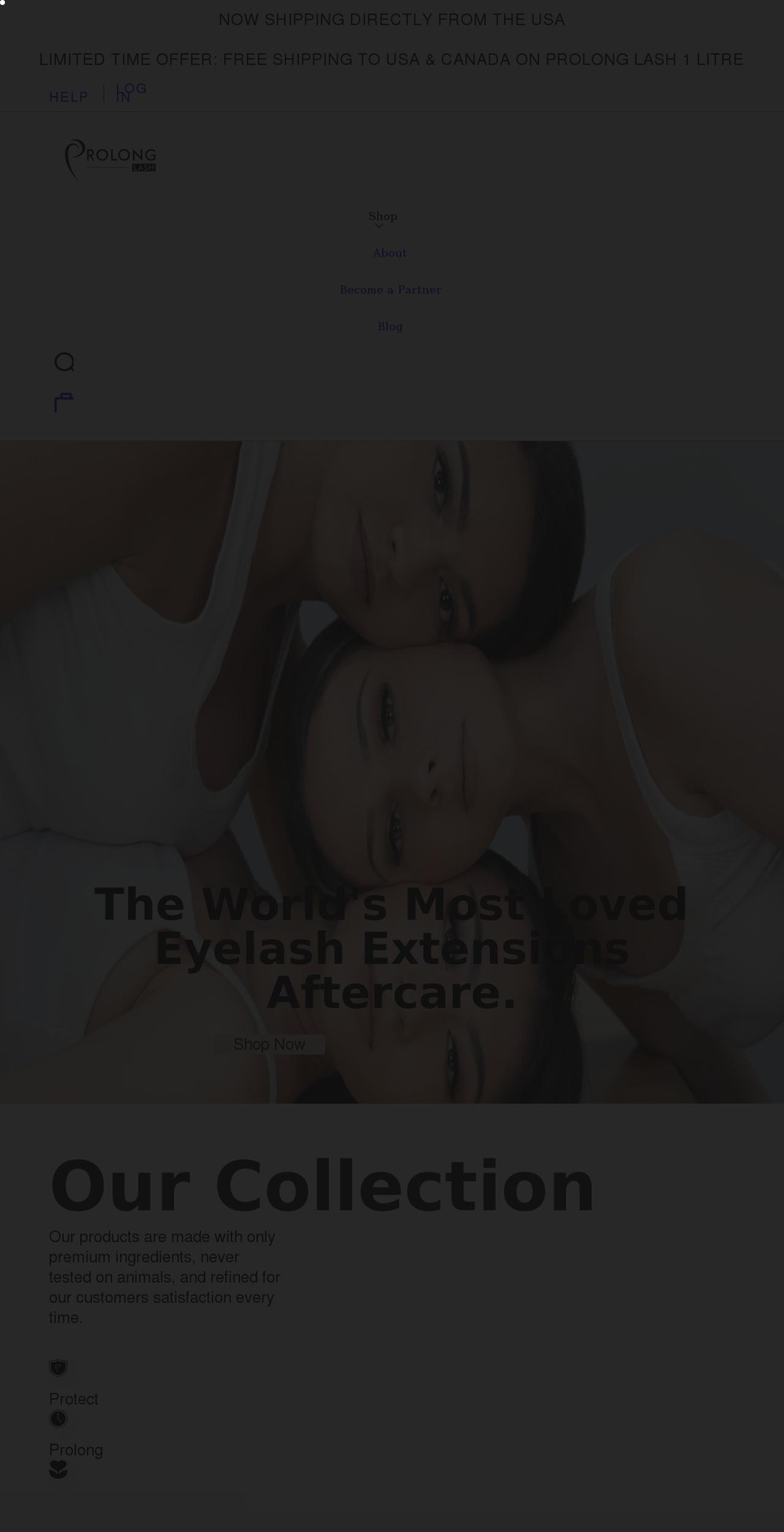 prolonglash.com shopify website screenshot
