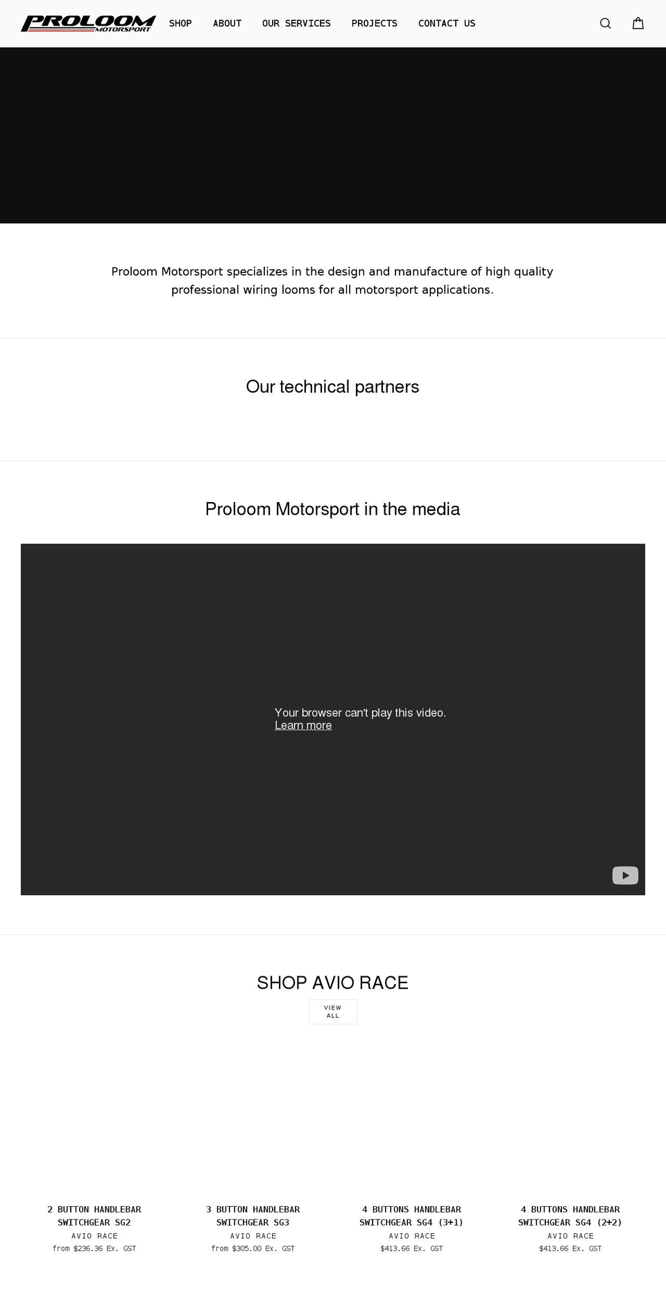 proloom.com.au shopify website screenshot