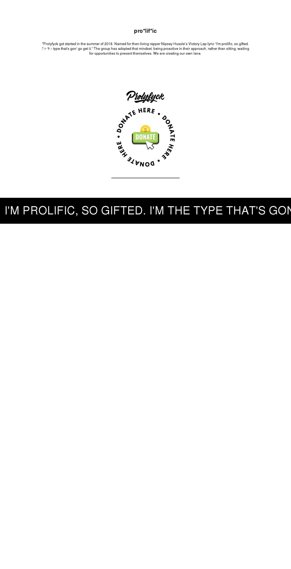 prolyfyck.com shopify website screenshot
