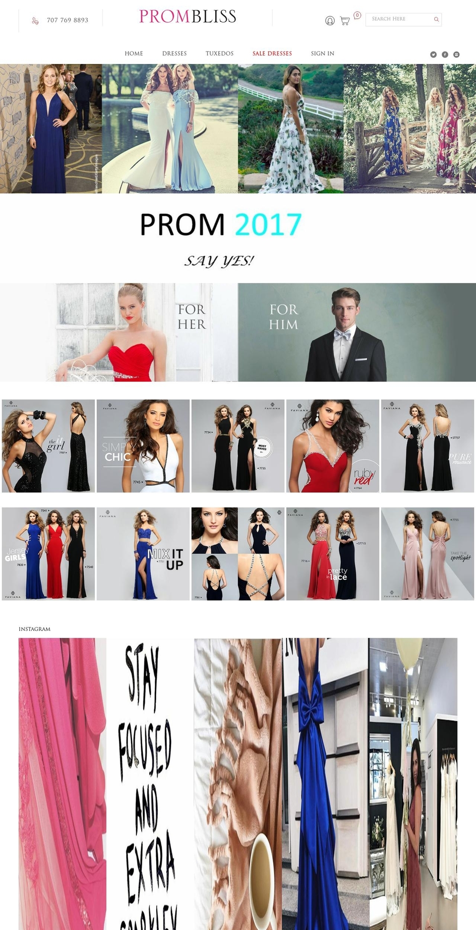 prombliss.com shopify website screenshot