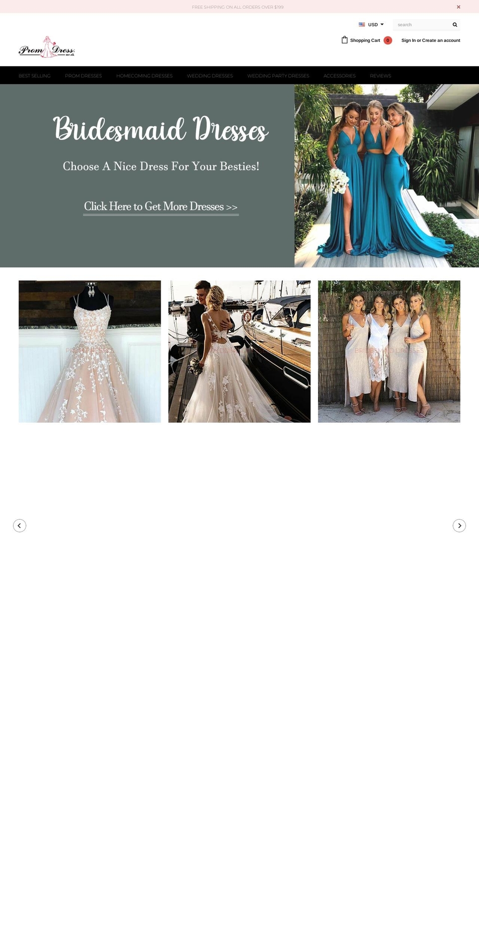 promdressme.uk shopify website screenshot
