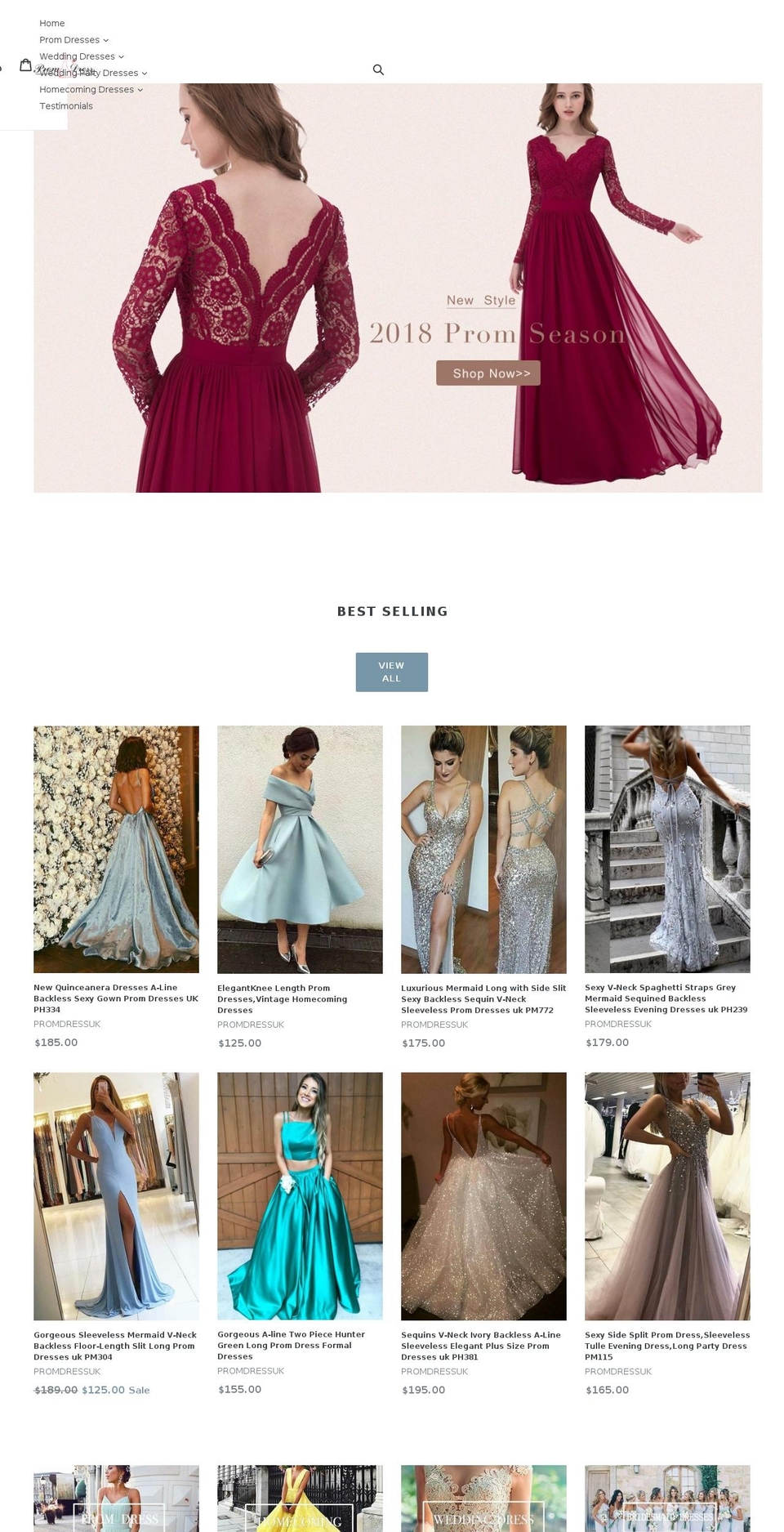 promdressuk.myshopify.com shopify website screenshot