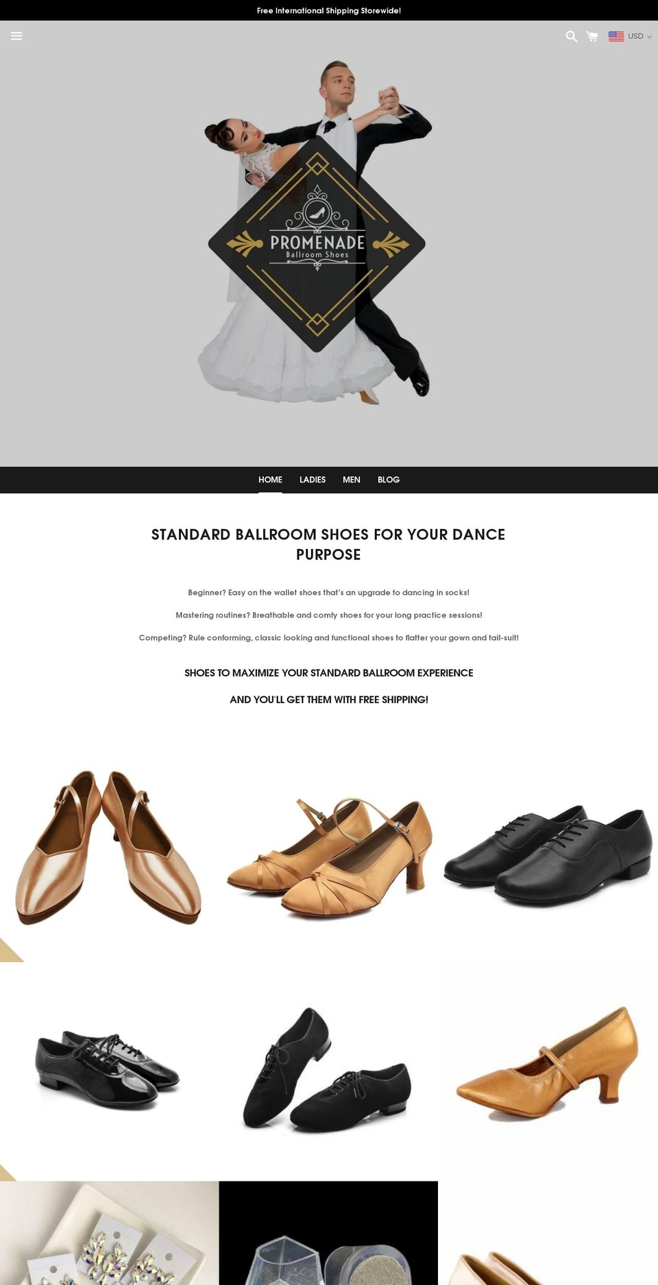 promenadeshoes.com shopify website screenshot