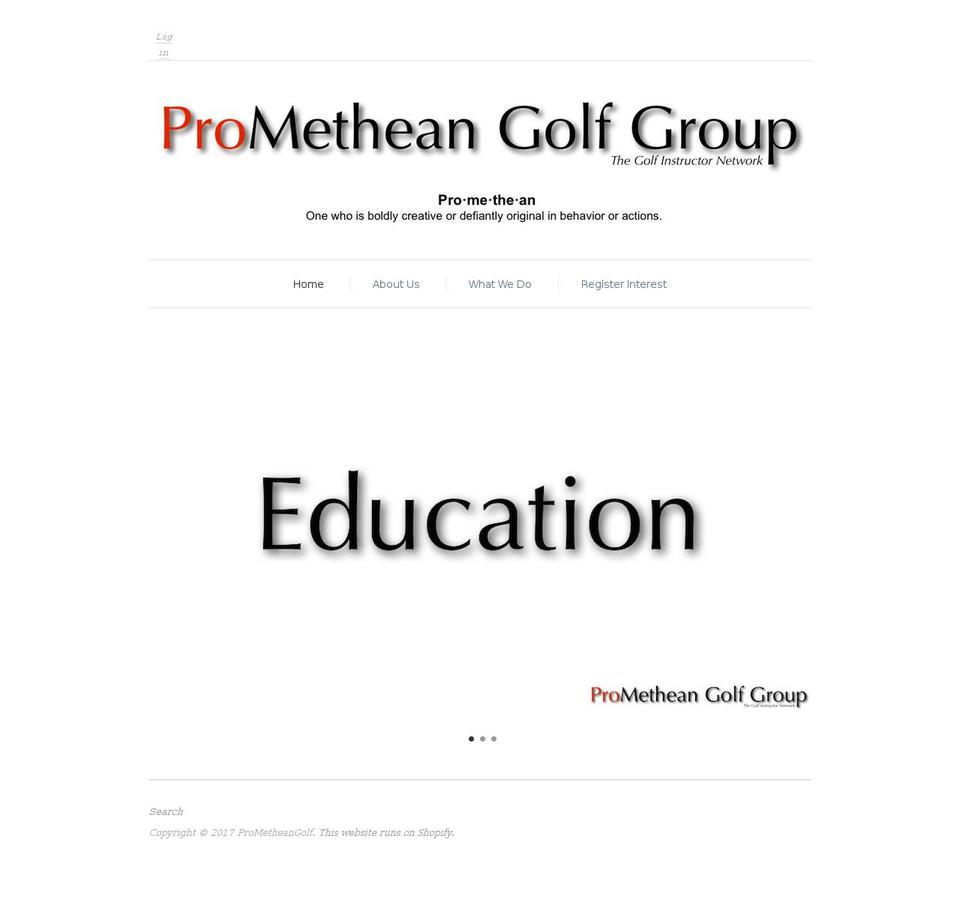 prometheangolfgroup.com shopify website screenshot
