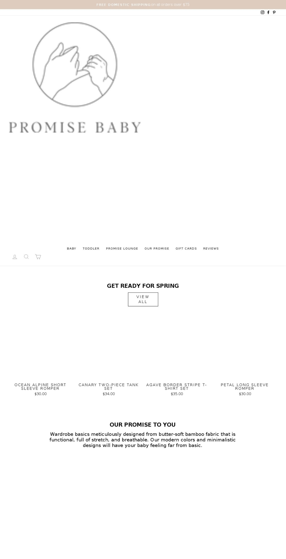promisebaby.com shopify website screenshot