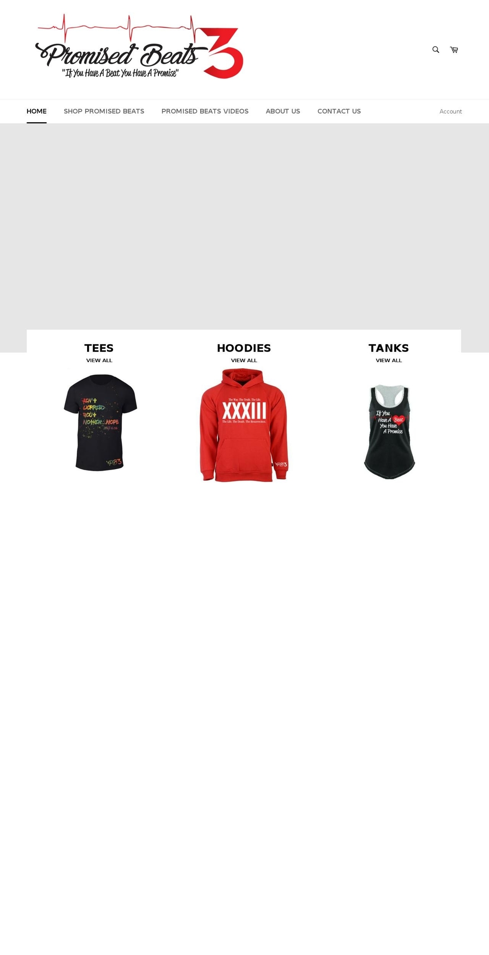 promisedbeats.com — Shopify storefront screenshot