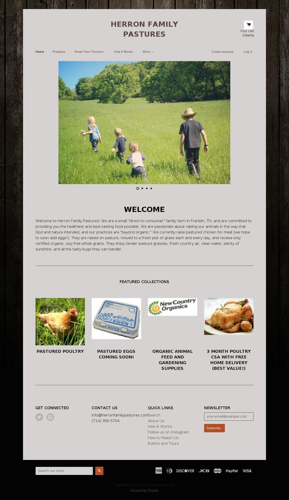 promisedlandpastures.com shopify website screenshot