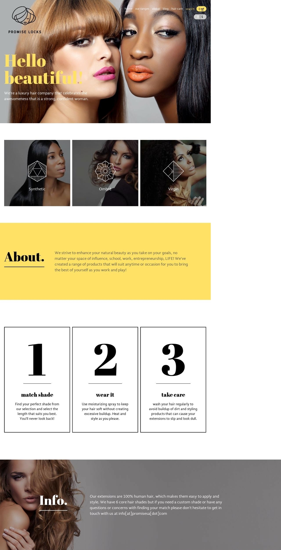 promisesa.com shopify website screenshot