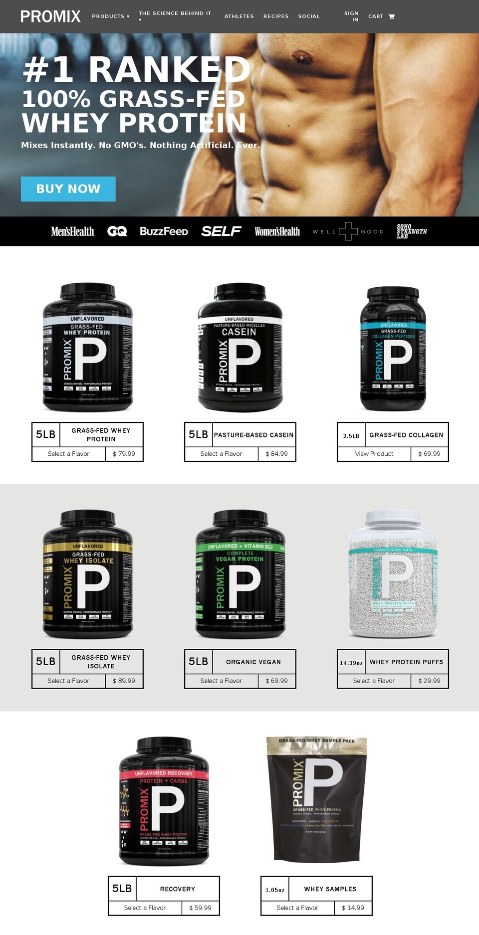 promixnutrition.com shopify website screenshot