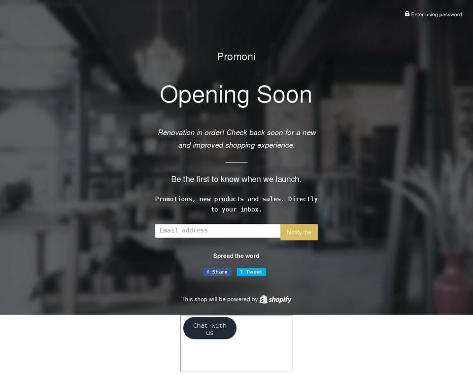 promoniofficial.com shopify website screenshot