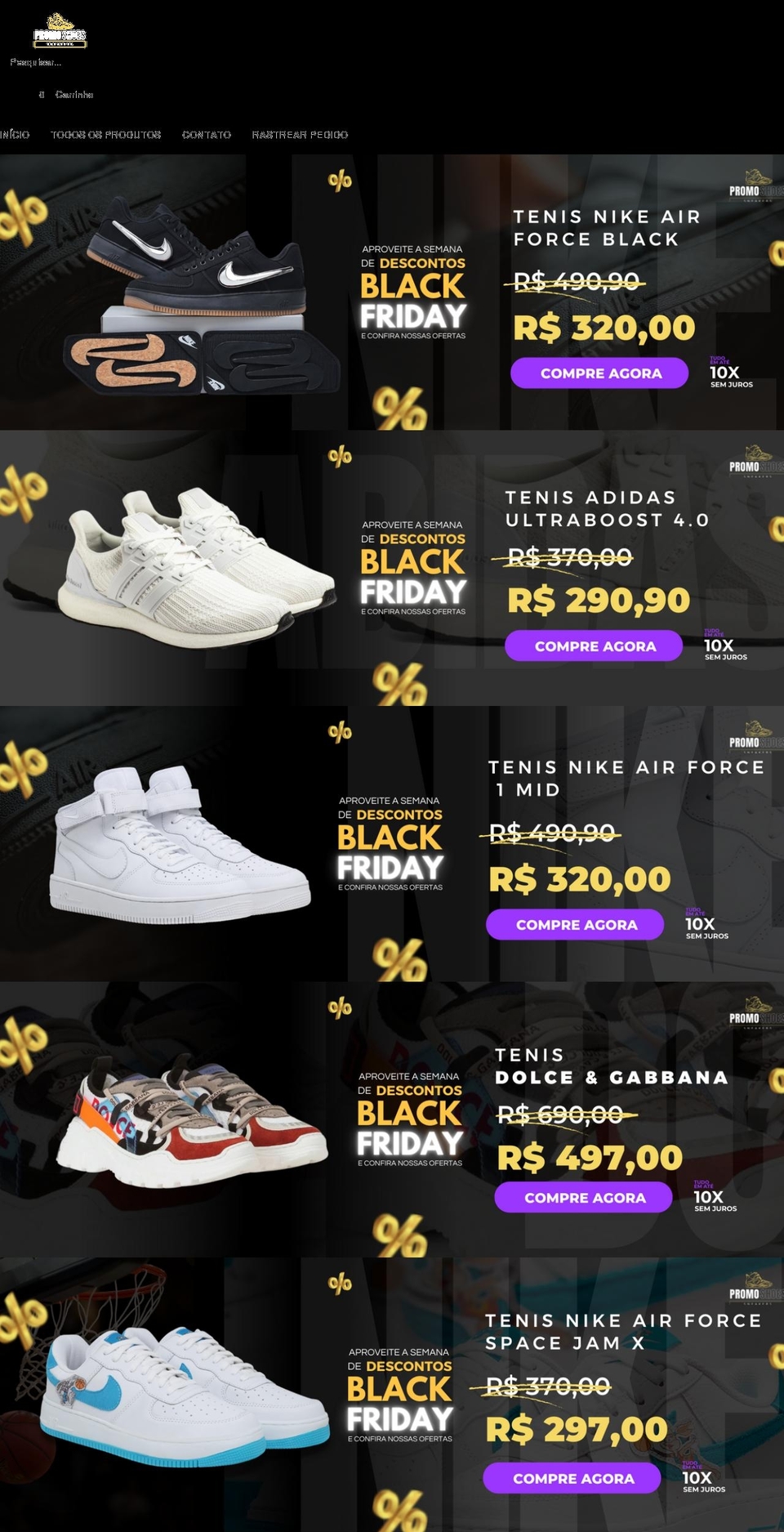 promoshoes.com.br shopify website screenshot