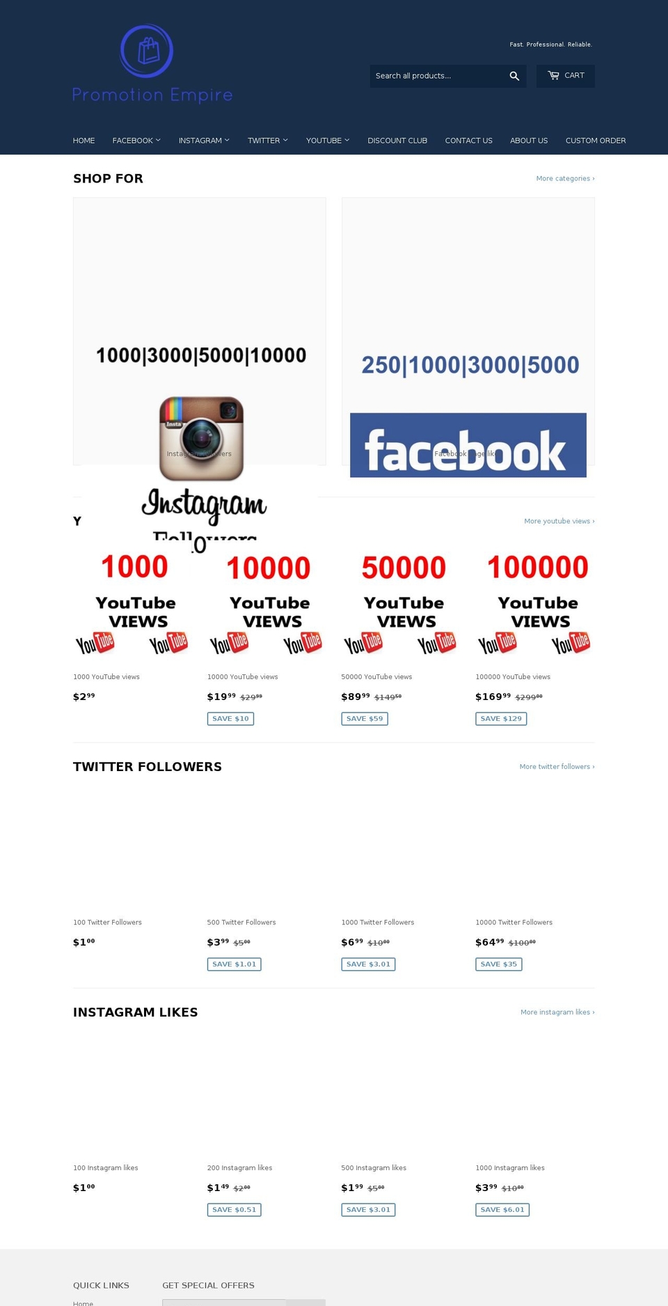 promotionempire.com — Shopify storefront screenshot