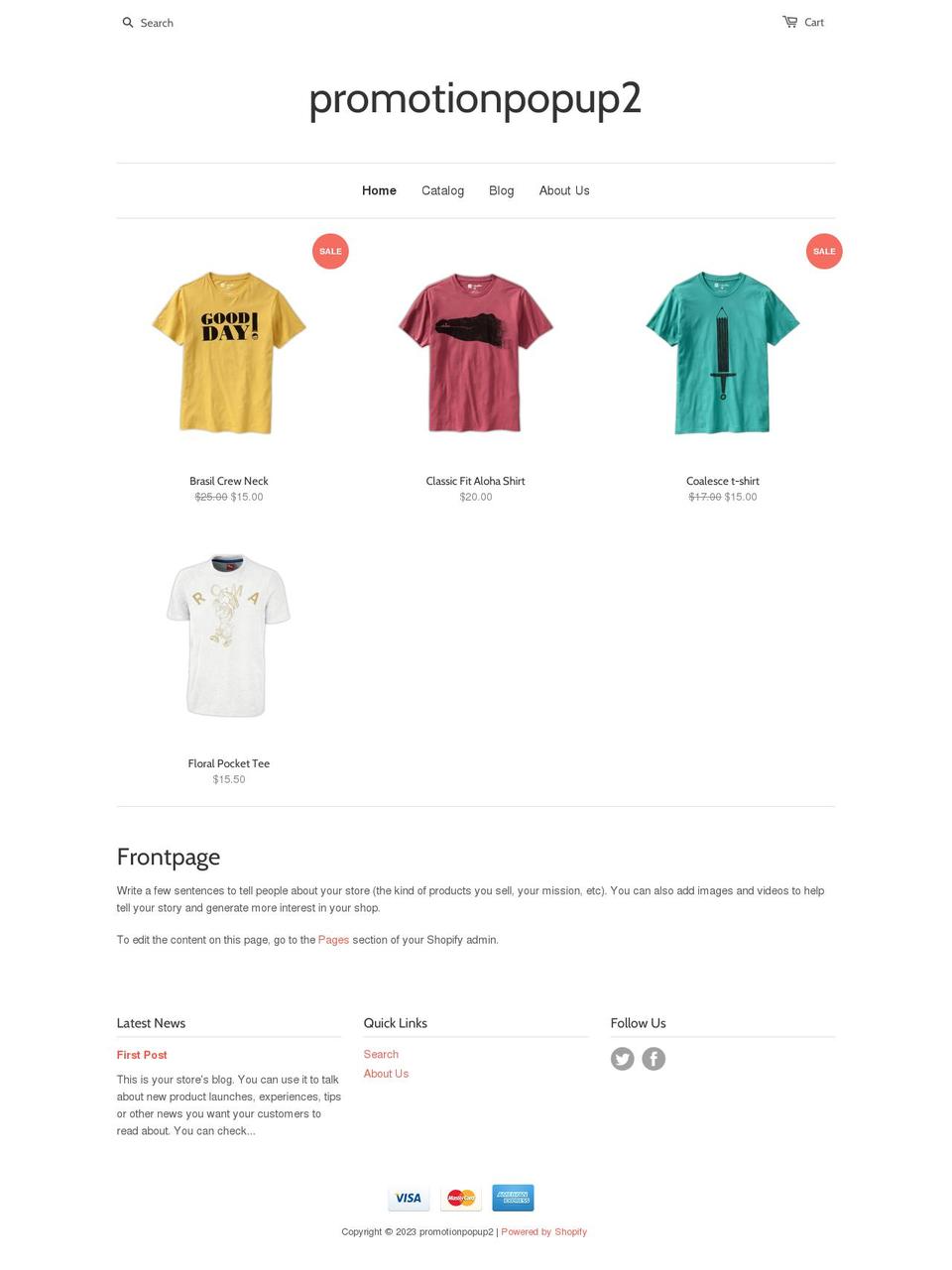 promotionpopup2.myshopify.com shopify website screenshot