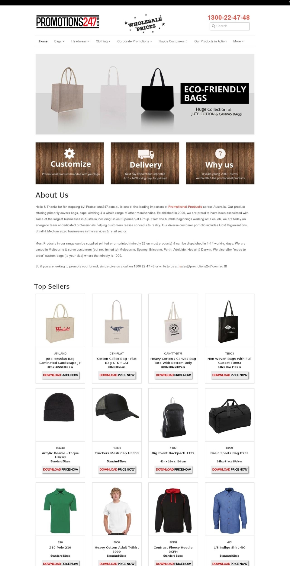 promotions247.com.au shopify website screenshot