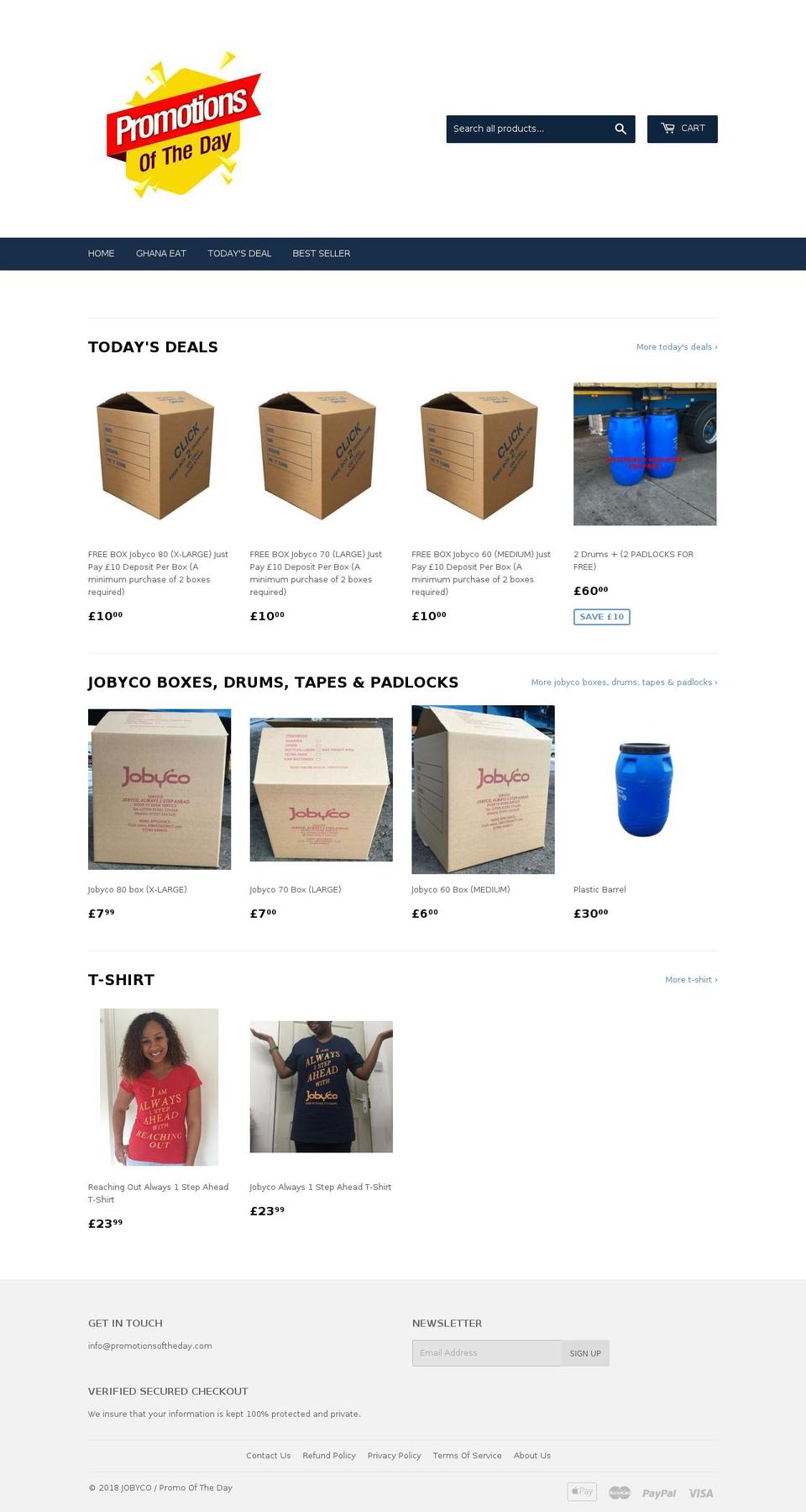 promotionsoftheday.com — Shopify storefront screenshot