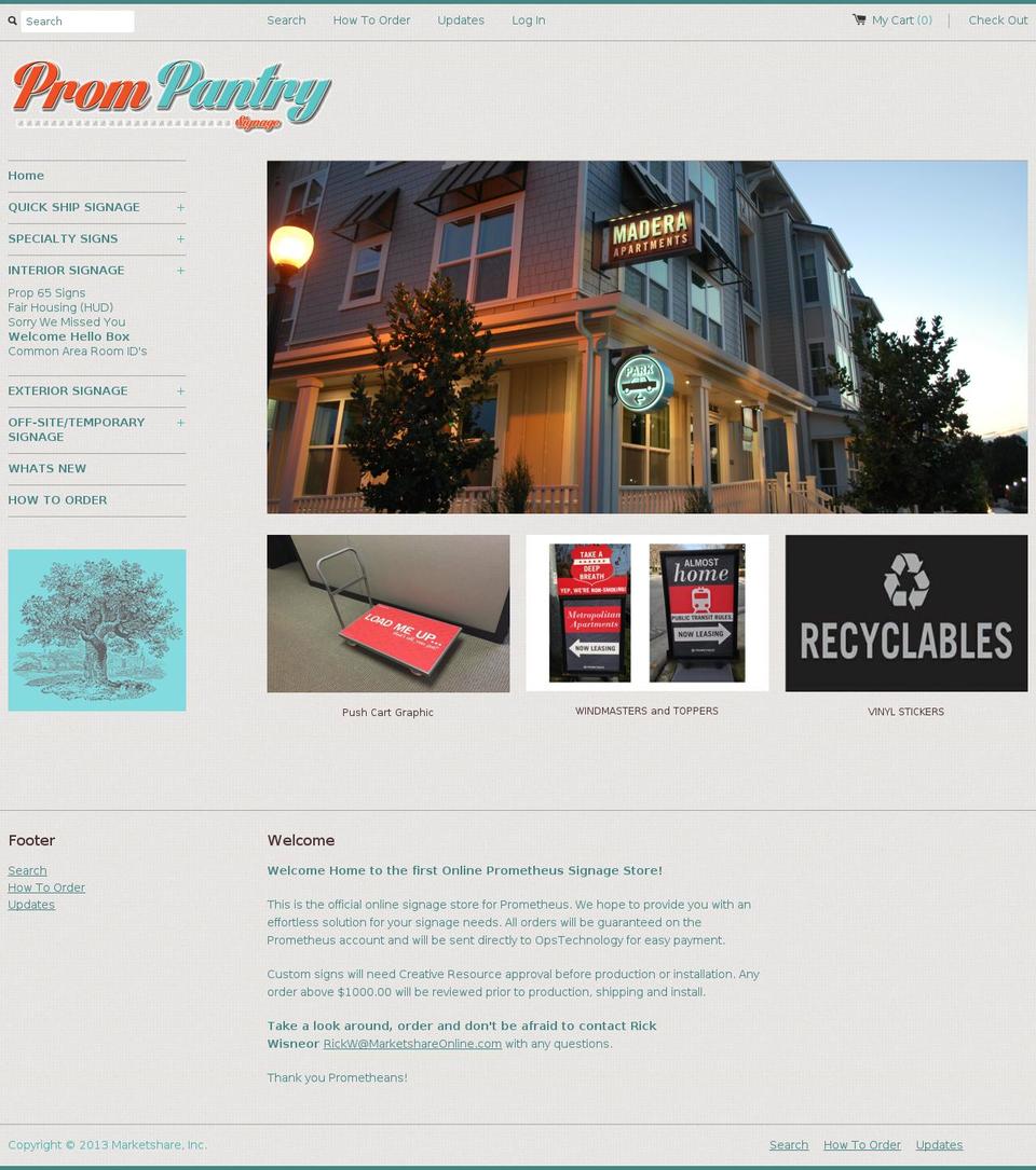 promsigns.com shopify website screenshot