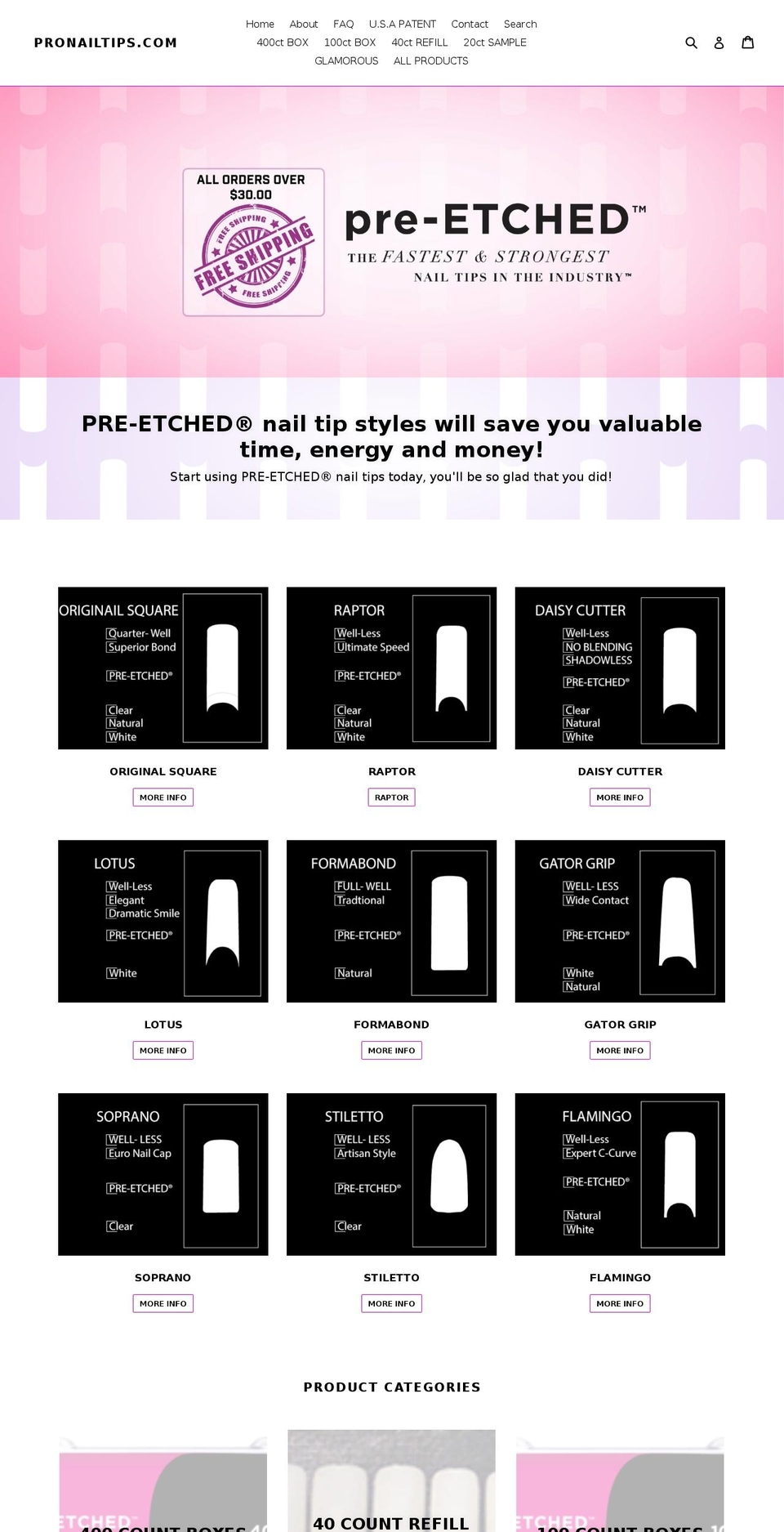 pronailtips.com — Shopify storefront screenshot