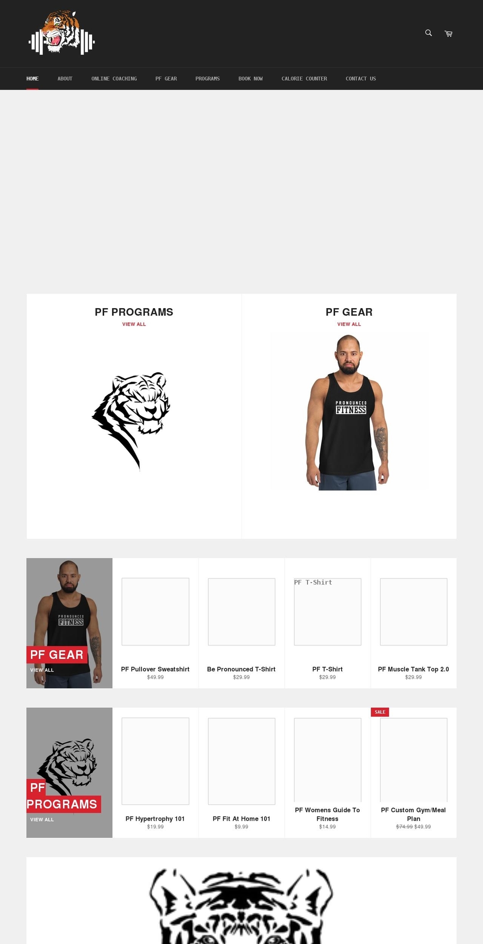 pronouncedfitness.com shopify website screenshot