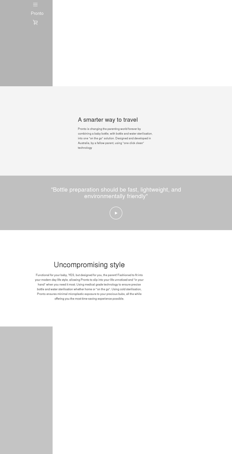 prontobottle.com shopify website screenshot