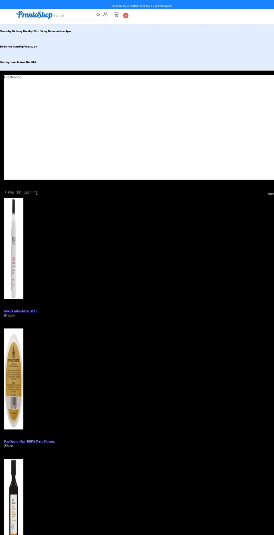 prontoshop.ca shopify website screenshot