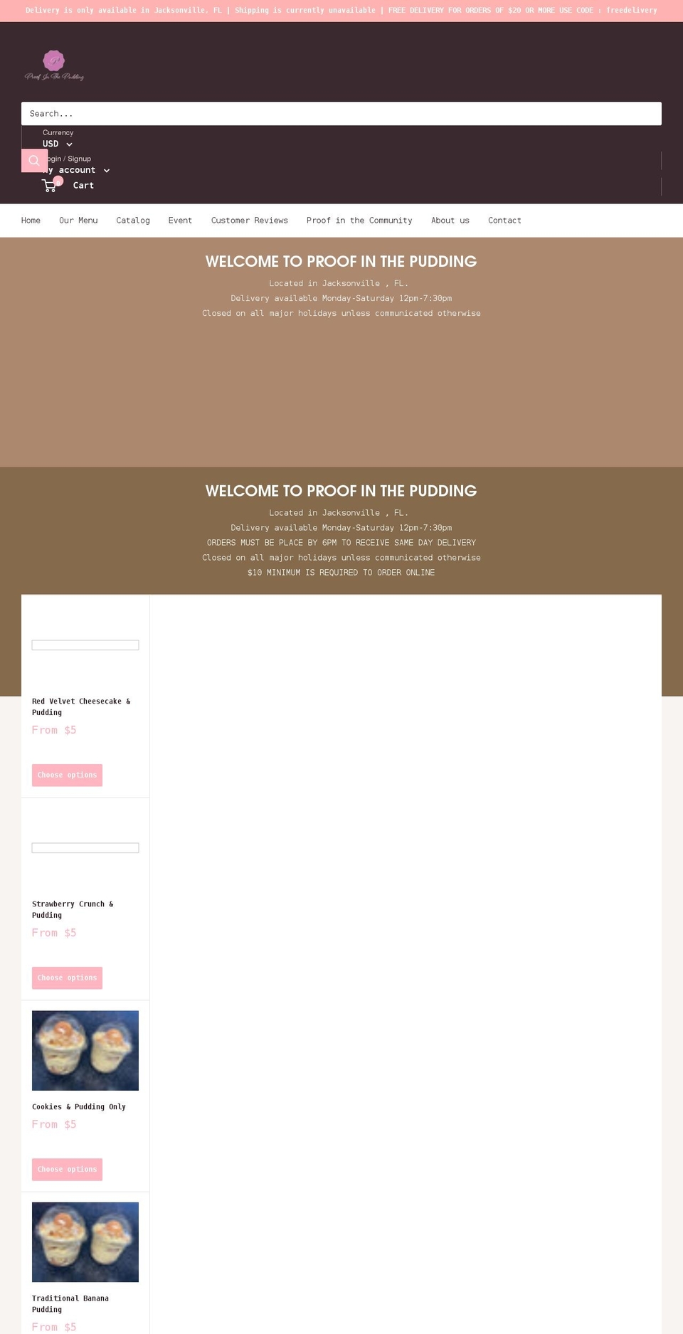proofinthepudding.net shopify website screenshot