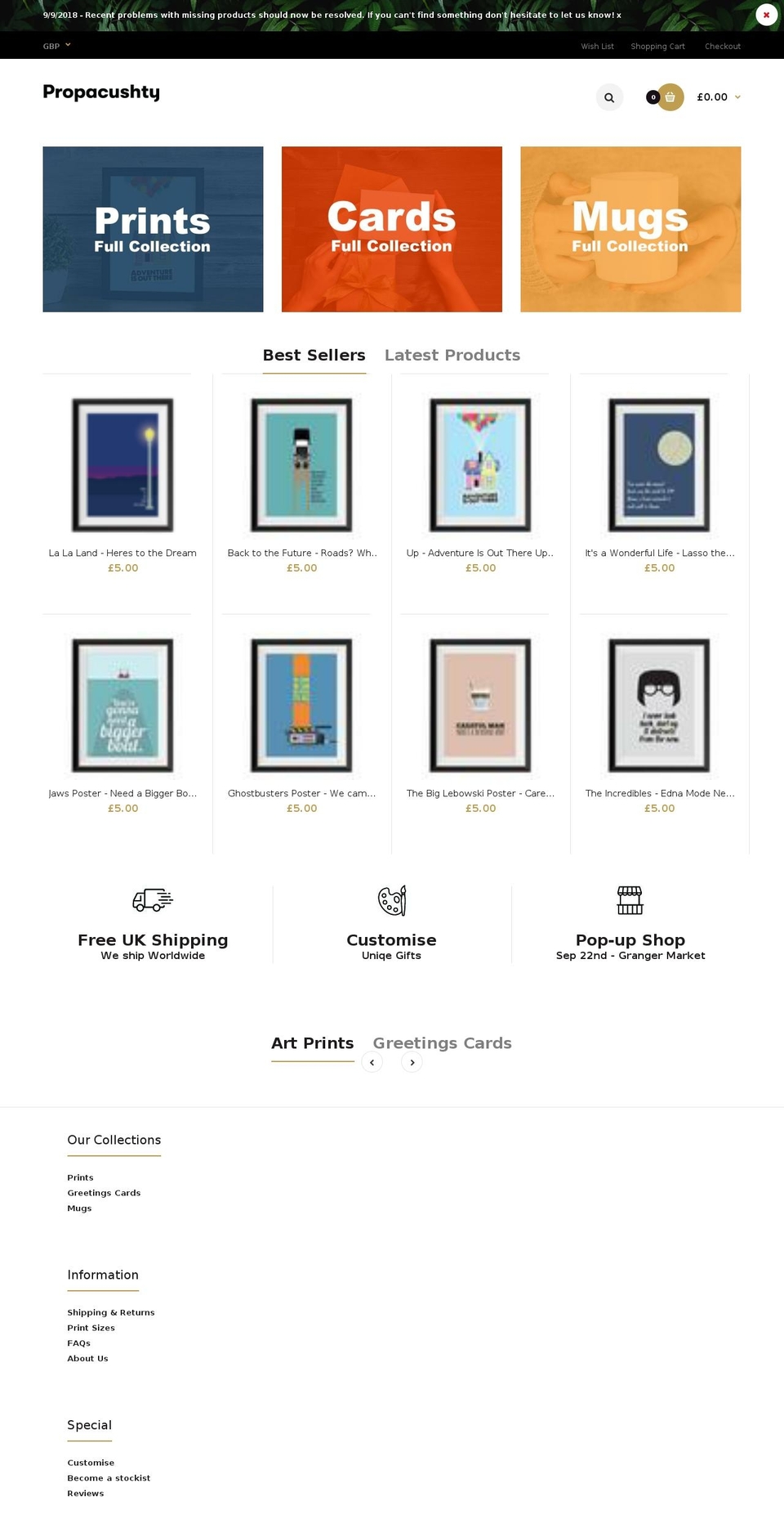 propacushty.com — Shopify storefront screenshot