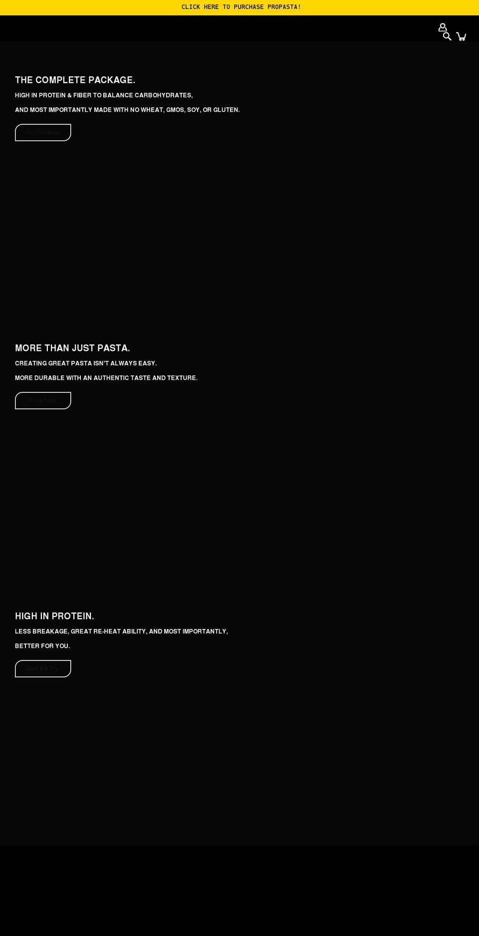 propasta.com shopify website screenshot