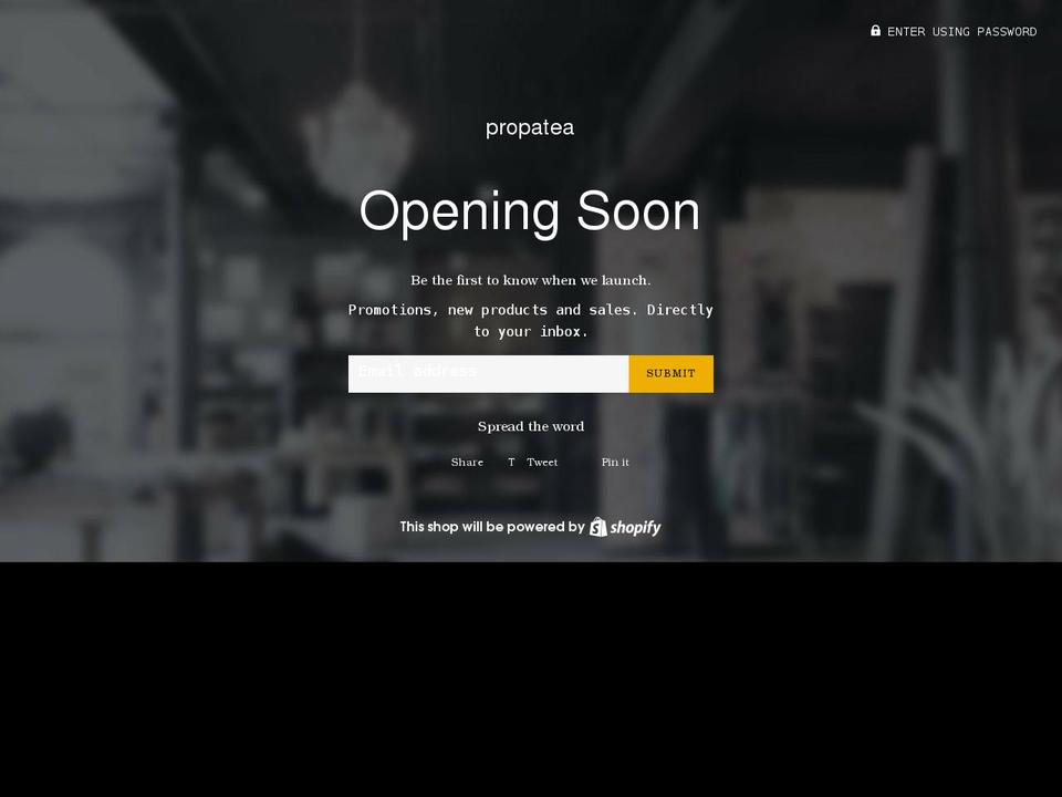 propatea.com shopify website screenshot