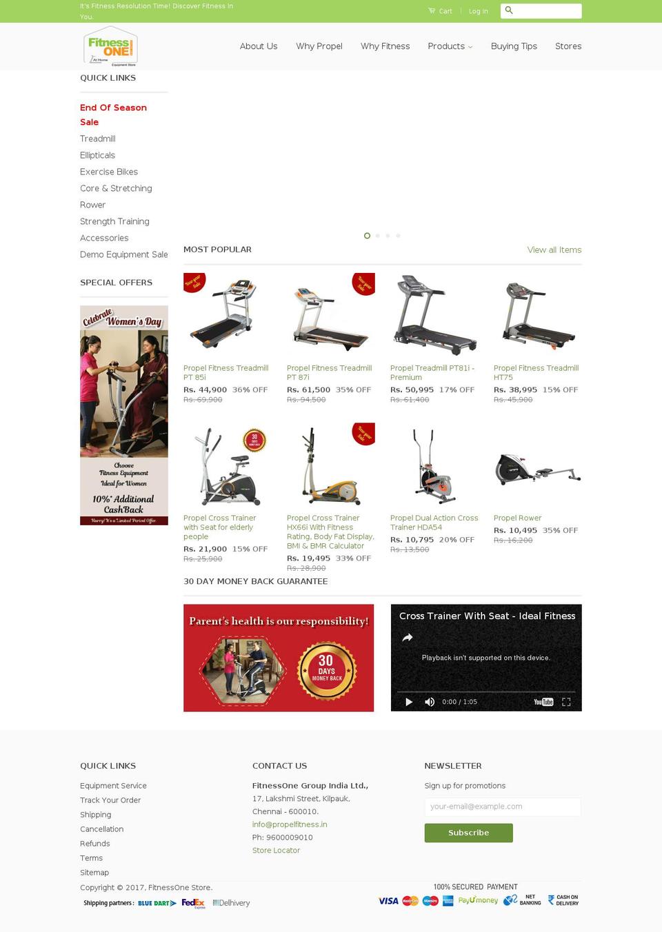 propelfitness.in shopify website screenshot