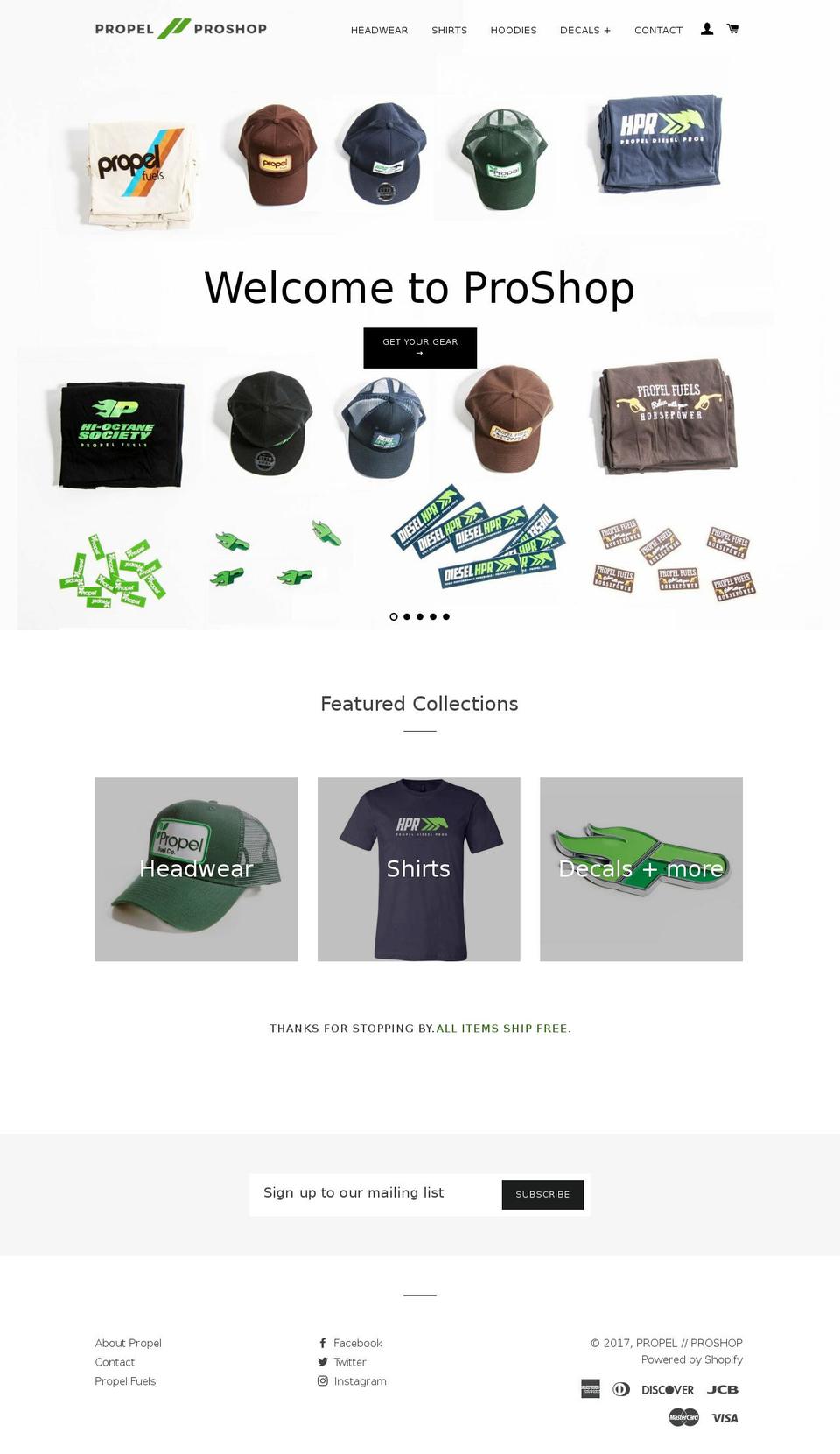 propelproshop.com shopify website screenshot