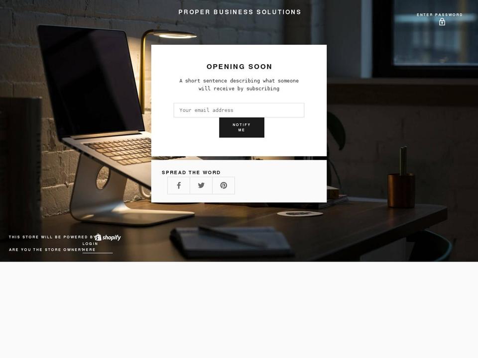 proper-business-solutions.myshopify.com shopify website screenshot