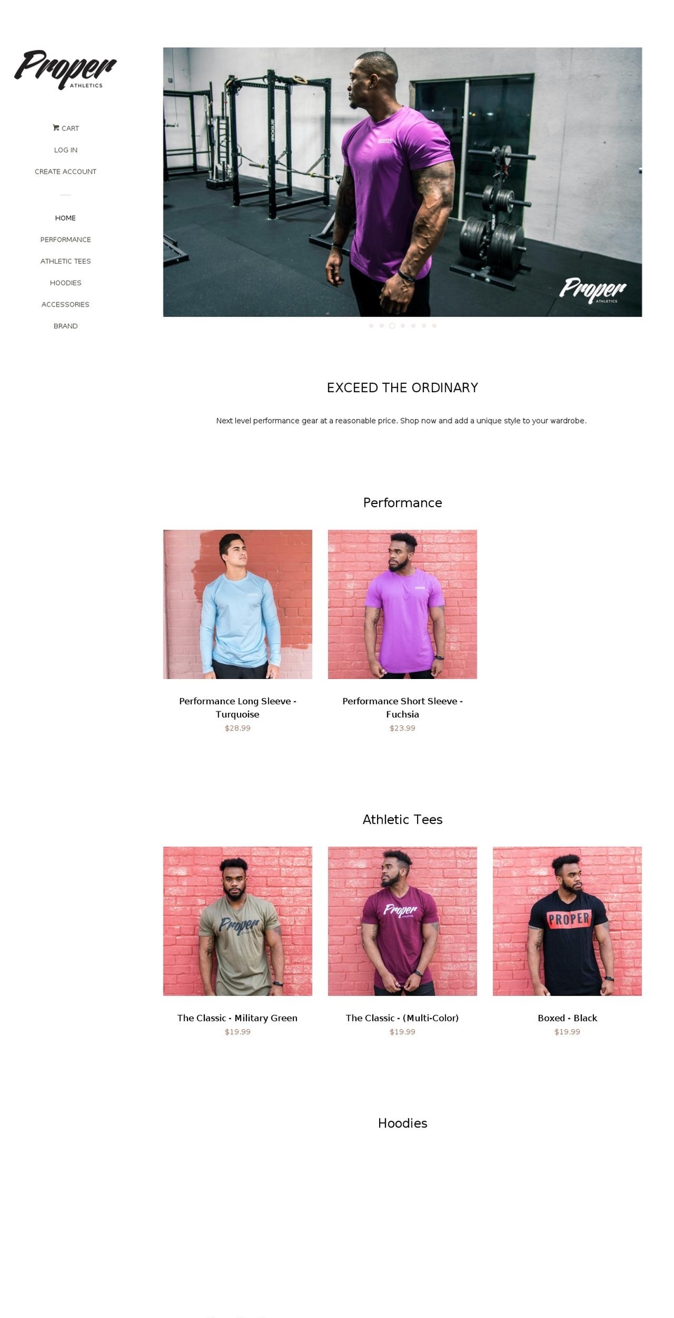 properathletics.com — Shopify storefront screenshot