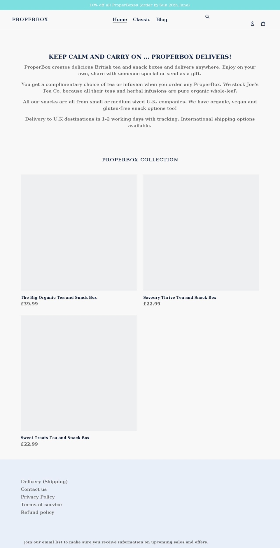 properbox.co.uk shopify website screenshot