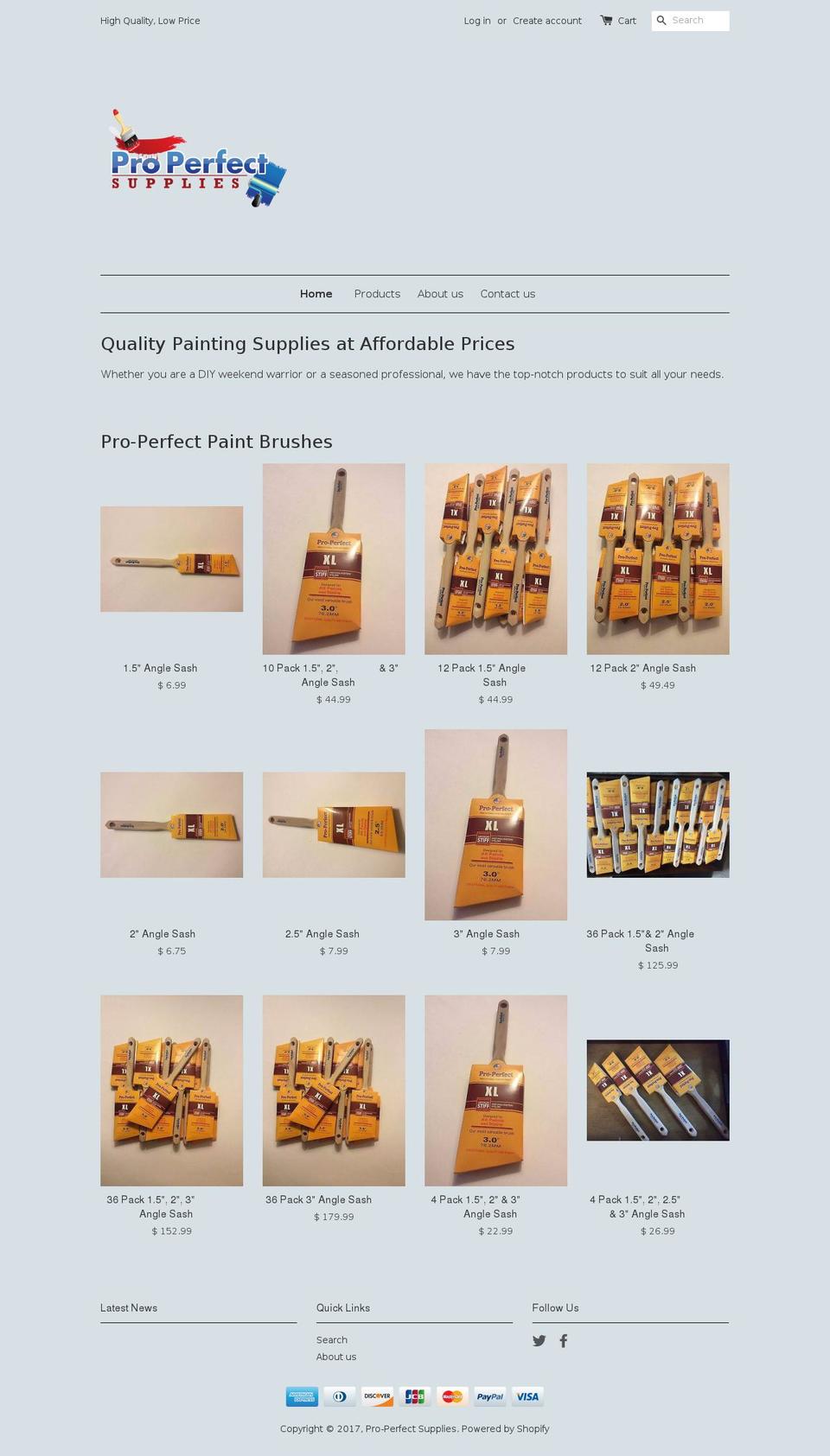 properfectsupplies.com shopify website screenshot