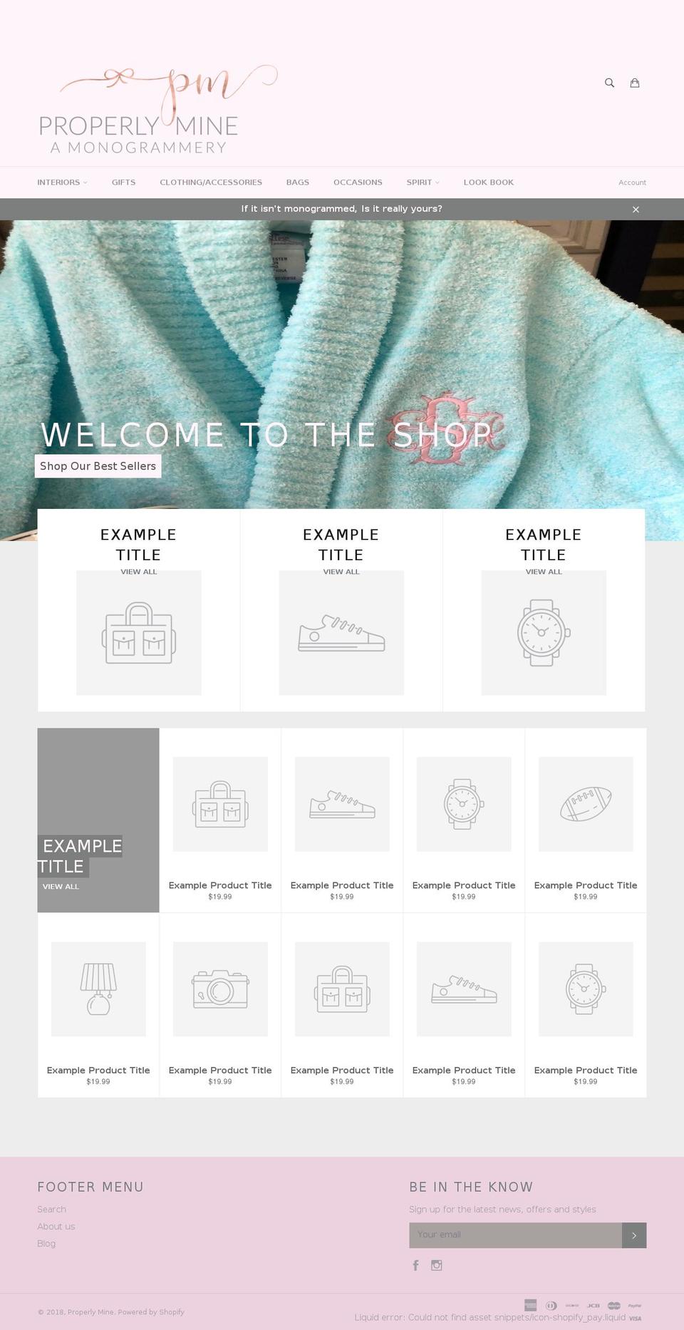 properlymine.com shopify website screenshot