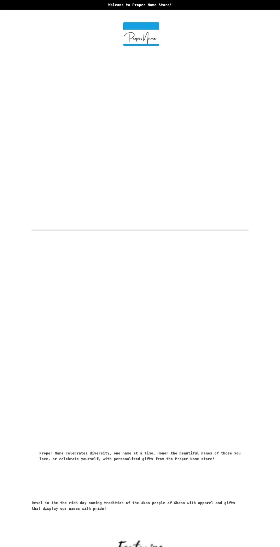 propernamestore.com shopify website screenshot