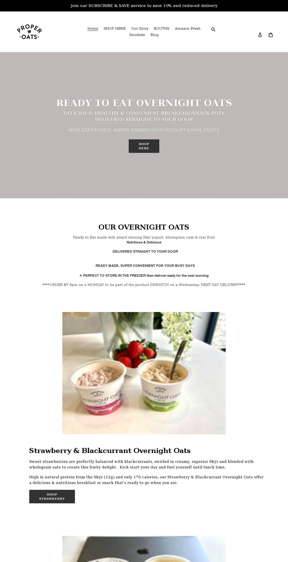 properoats.com shopify website screenshot