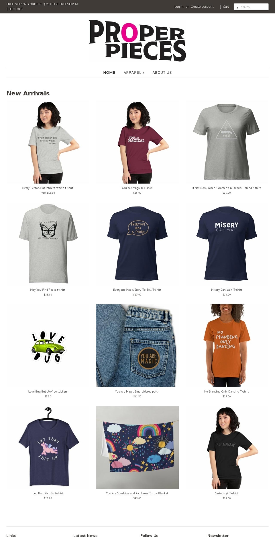 properpieces.com — Shopify storefront screenshot