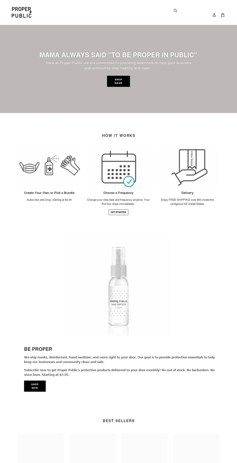 properpublic.com shopify website screenshot