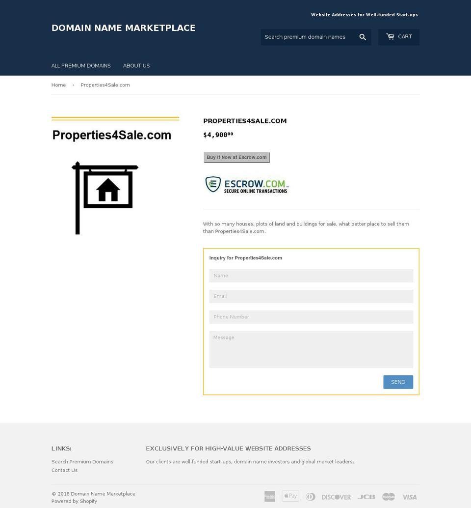 properties4sale.com — Shopify storefront screenshot