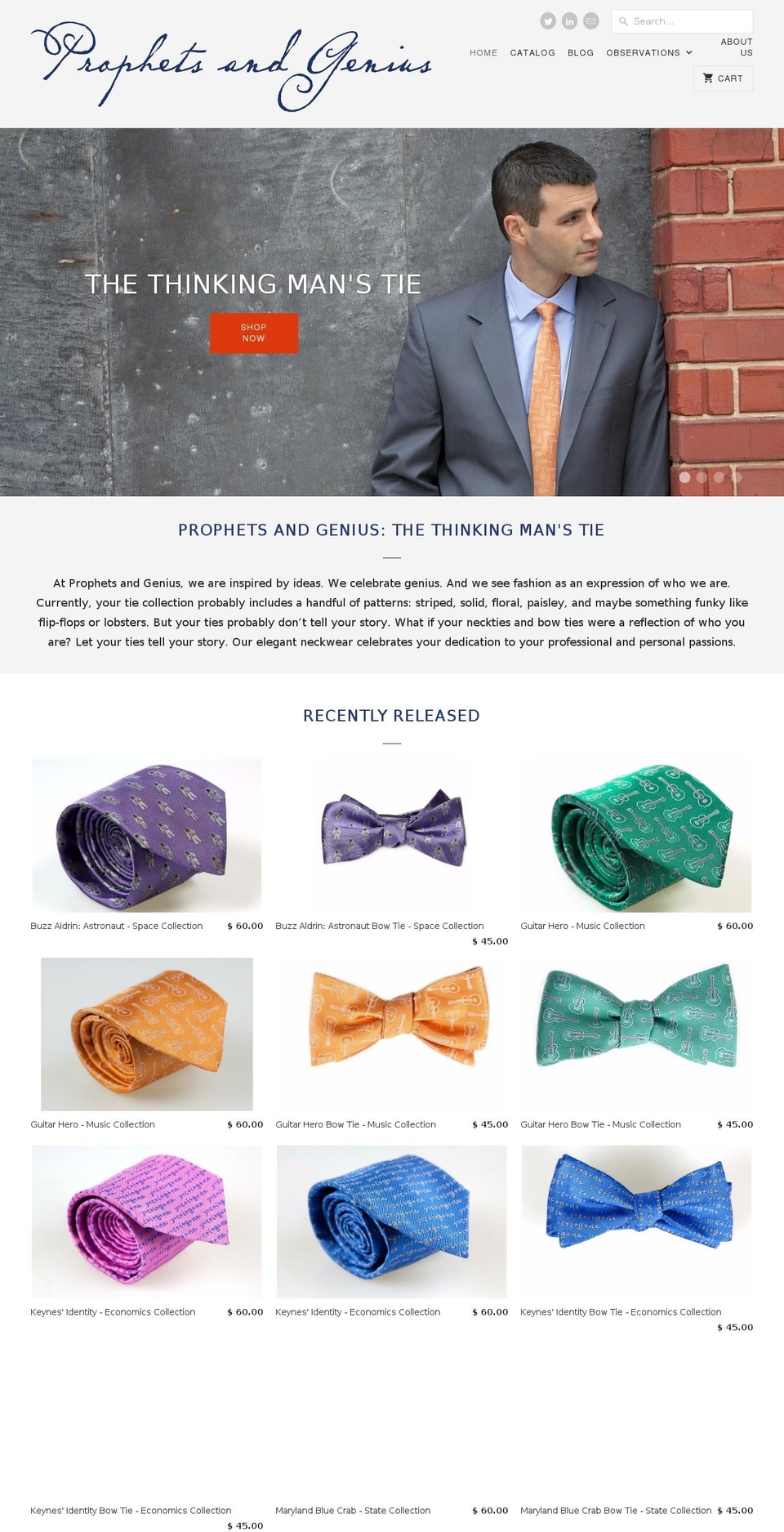 prophetandgenius.com shopify website screenshot