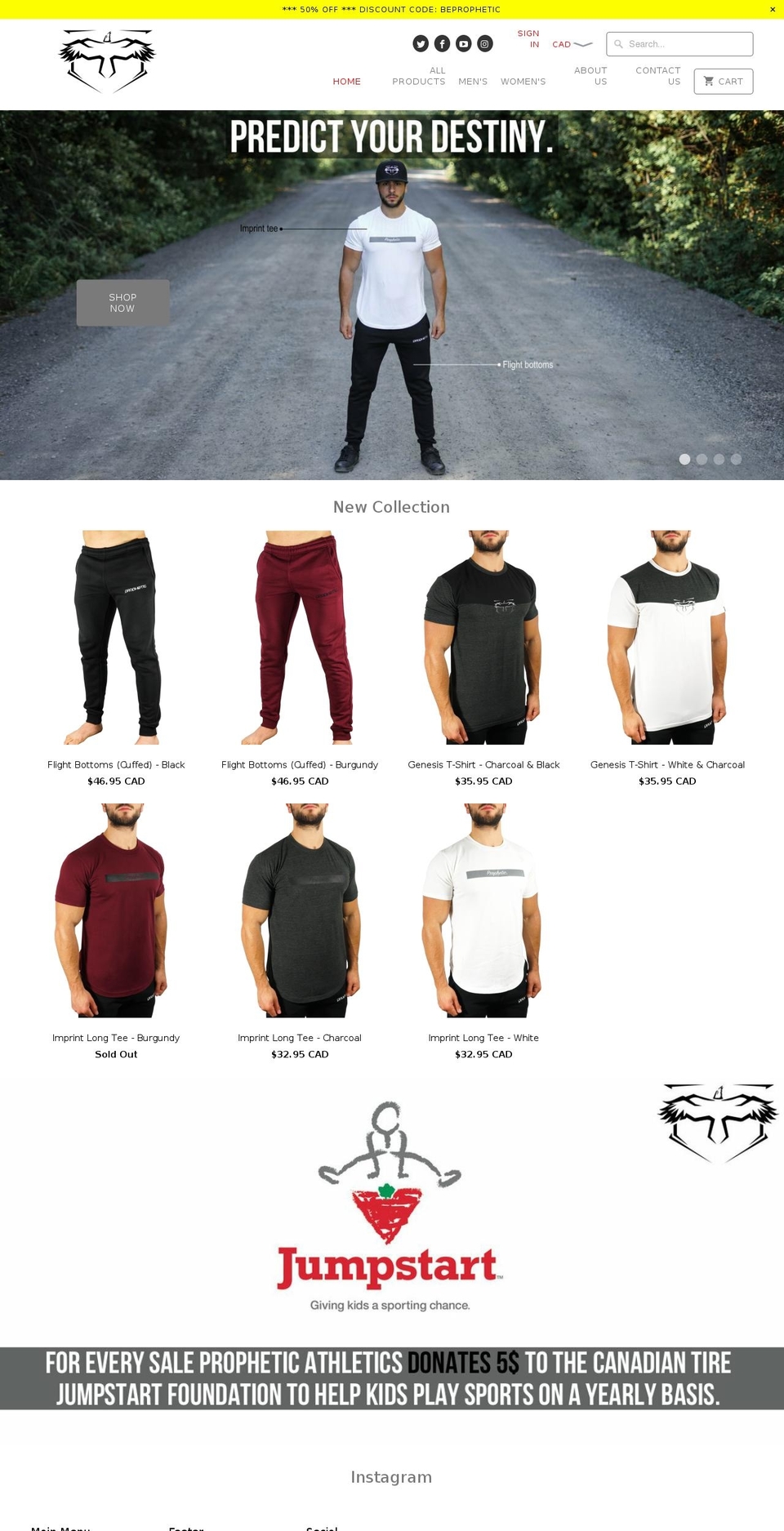 archive Shopify theme site example propheticathletics.com