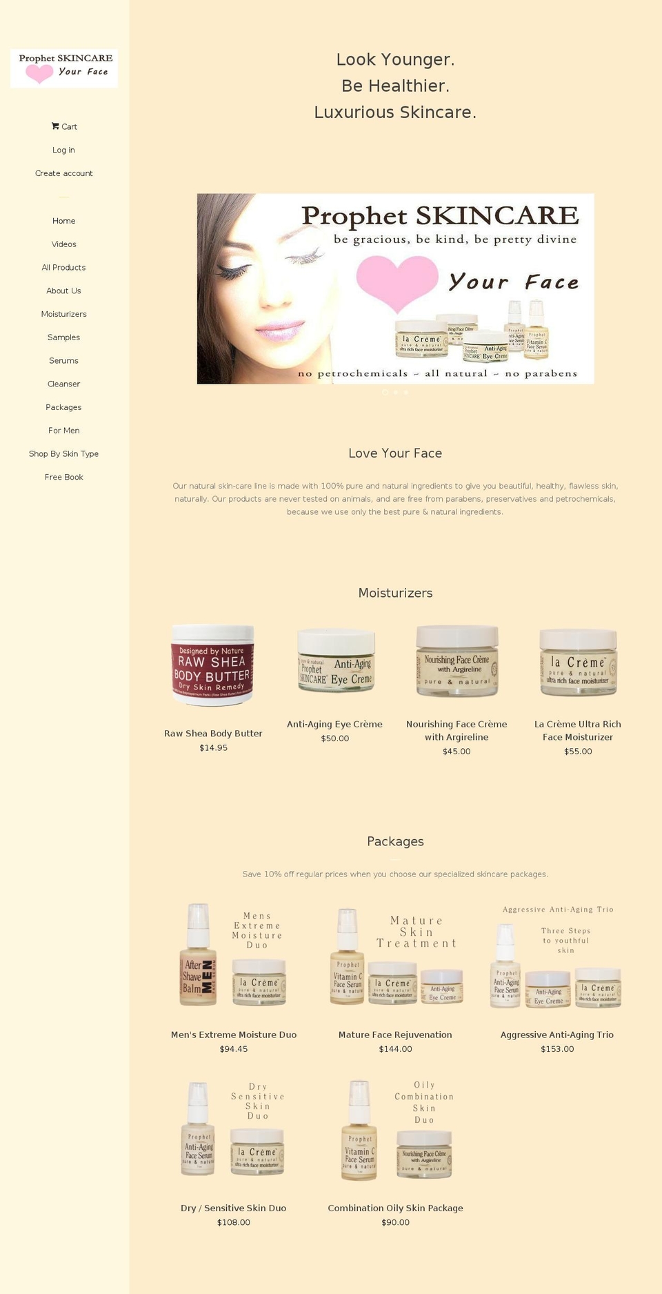 prophetskincarestore.com — Shopify storefront screenshot
