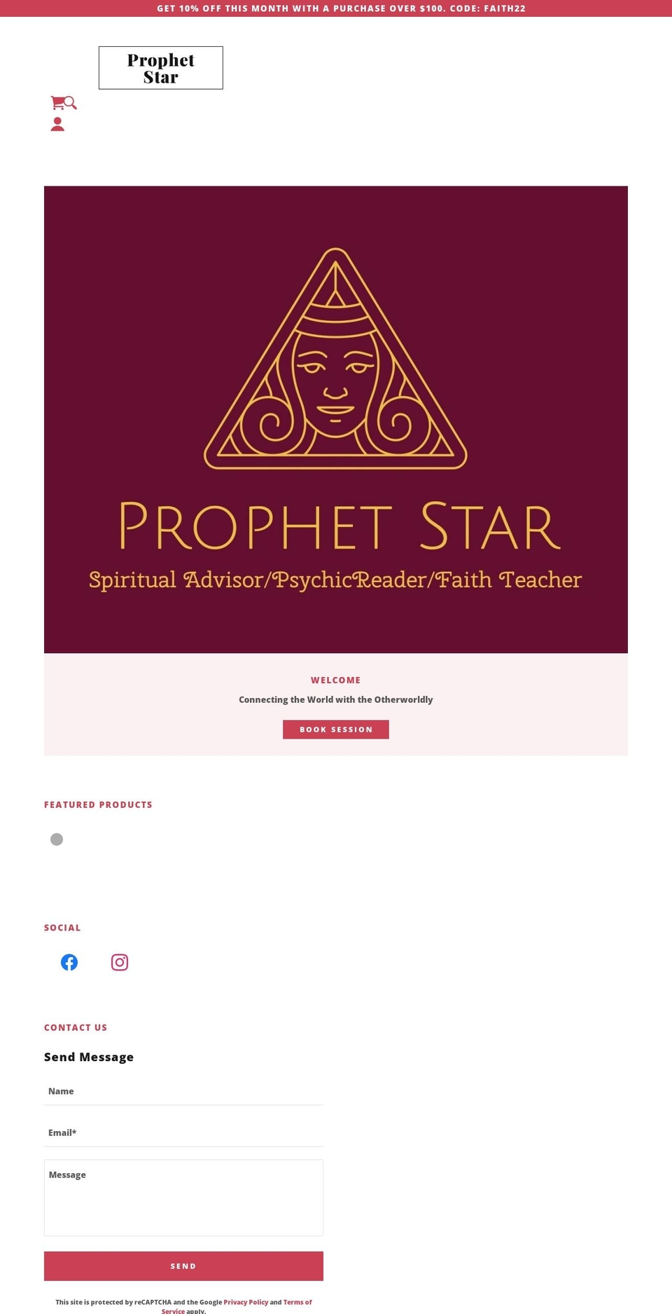 prophetstar.net shopify website screenshot