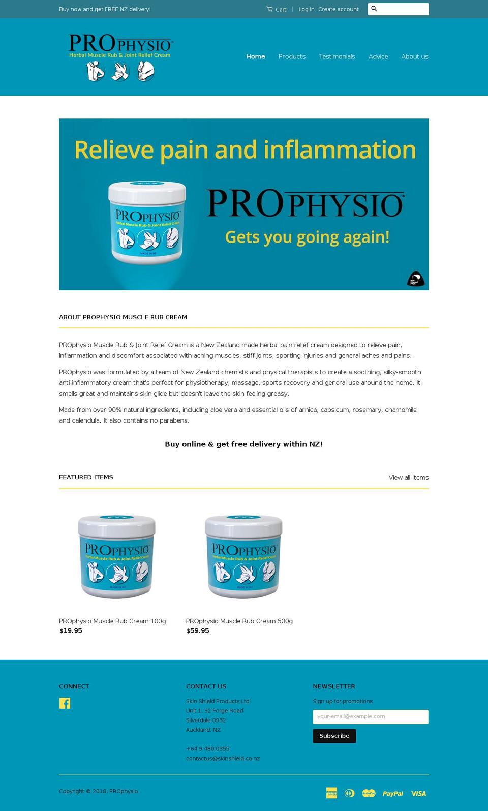 prophysionz.com — Shopify storefront screenshot