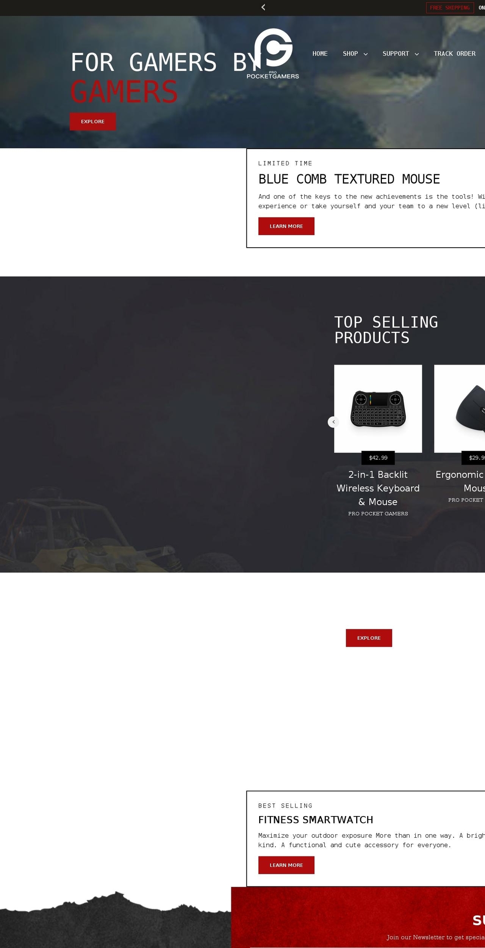 propocketgamers.com shopify website screenshot