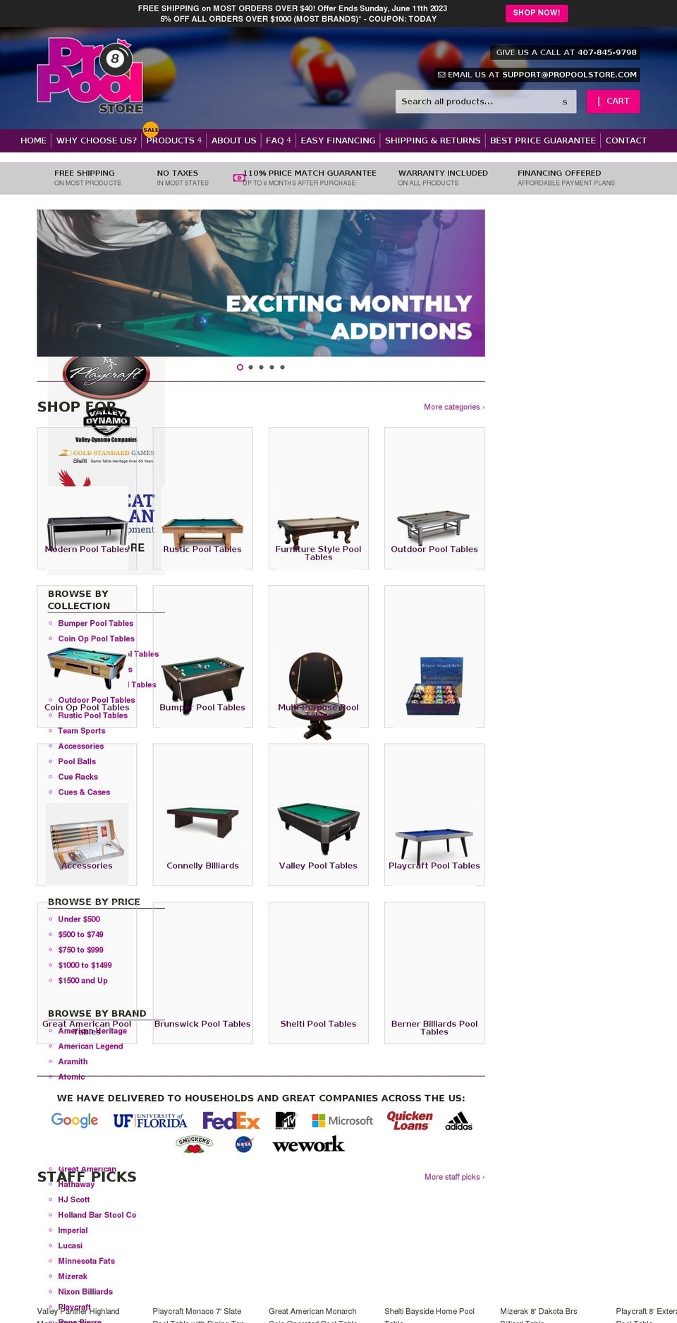 propoolstore.com shopify website screenshot